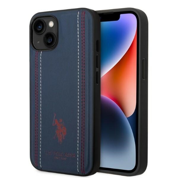 US Polo USHCP14MPFAV iPhone 14 Plus 6.7" marinblå/navyblå Lädersöm