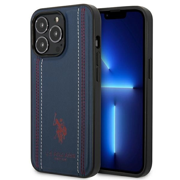 US Polo USHCP14LPFAV iPhone 14 Pro 6.1" marinblå/navyblå Lädersöm