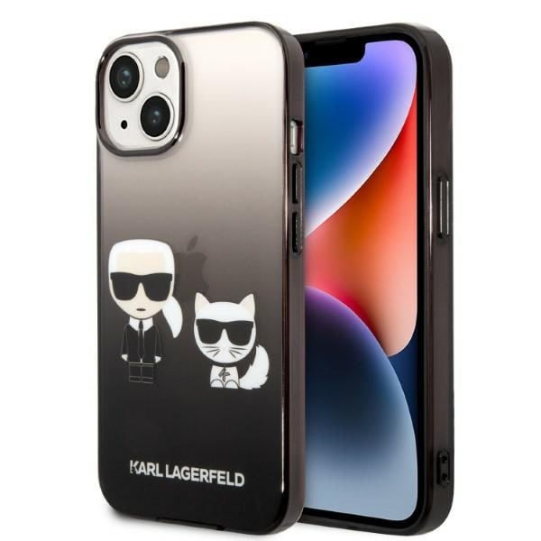 Karl Lagerfeld KLHCP14MTGKCK iPhone 14 Plus Hardcase Svart/Gradient Ikonik Karl & Choupette