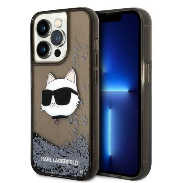 Karl Lagerfeld KLHCP14LLNCHCK iPhone 14 Pro 6,1" svart/svart hårdskal Glitter Choupette Head