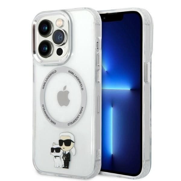 Karl Lagerfeld Iconic Karl&Choupette MagSafe-fodral för iPhone 14 Pro - transparent