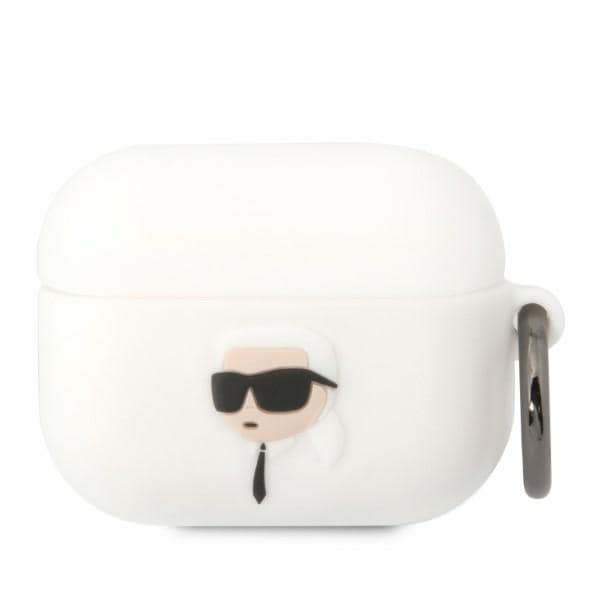 Karl Lagerfeld KLAPRUNIKH AirPods Pro skydd vit/vit Silikon Karl Head 3D