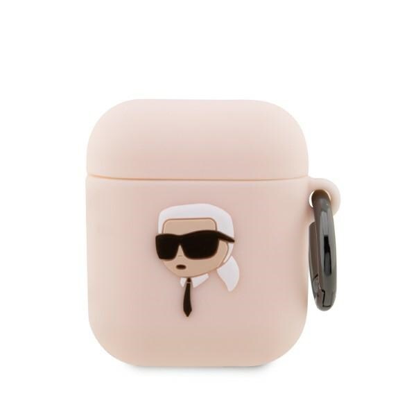 Karl Lagerfeld KLA2RUNIKP AirPods 1/2 skydd rosa/rosa Silikon Karl Head 3D