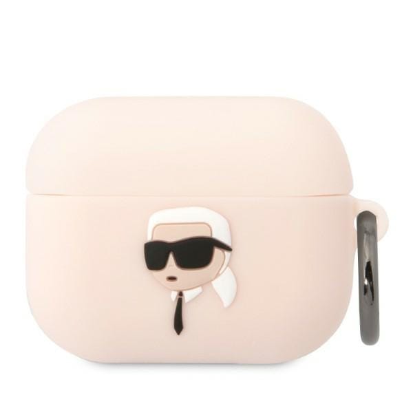 Karl Lagerfeld KLAPRUNIKP AirPods Pro-skydd rosa/rosa Silikon Karl Head 3D