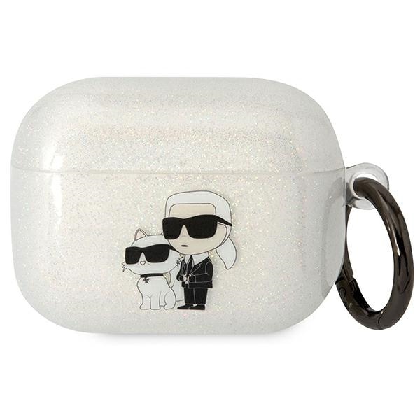 Karl Lagerfeld KLAPHNKCTGT Airpods Pro-skydd transparent Gliter Karl&Choupette