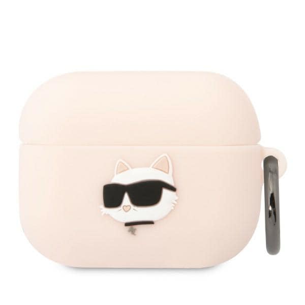 Karl Lagerfeld KLAPRUNCHP AirPods Pro-skydd rosa/rosa Silikon Choupette Head 3D