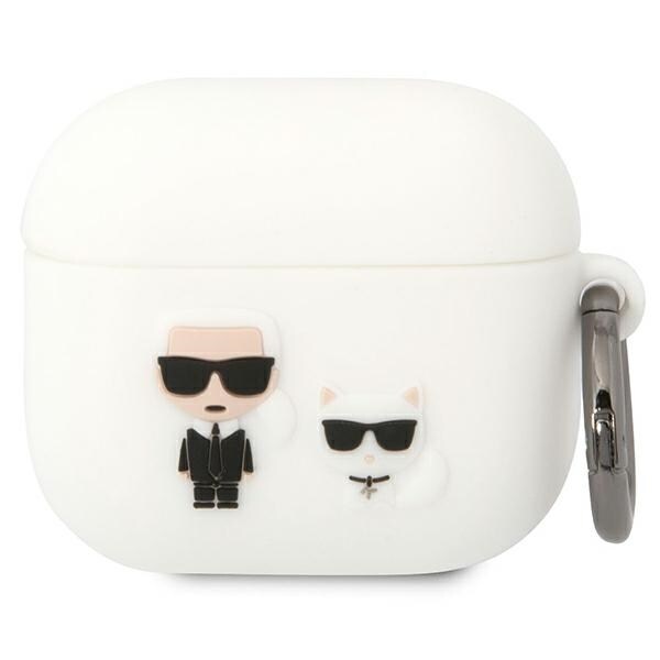 Karl Lagerfeld KLACA3SILKCW AirPods 3 skydd vit/vit Silikon Karl & Choupette