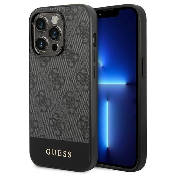 Guess GUHCP14XG4GLGR iPhone 14 Pro Max 6,7" grå/grå hård väska 4G Stripe Collection