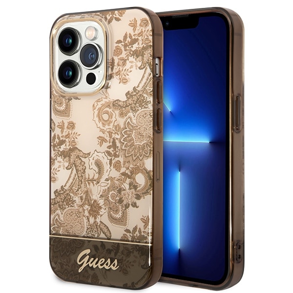 Guess GUHCP14XHGPLHC iPhone 14 Pro Max 6.7" ockra hardcase Porcelain Collection