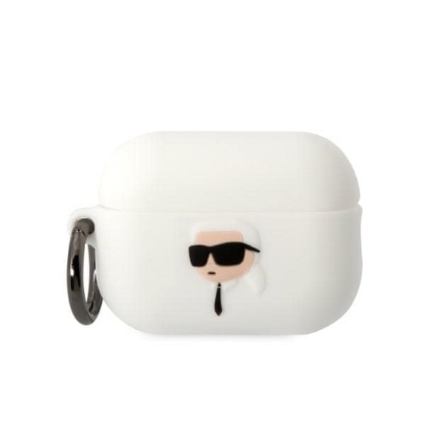 Karl Lagerfeld KLAP2RUNIKH AirPods Pro 2 skydd vit/vit Silikon Karl Head 3D