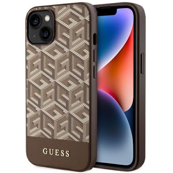 Guess GUHMP14MHGCFSEW iPhone 14 Plus 6,7" brunt/brunt hårt fodral GCube Stripes MagSafe