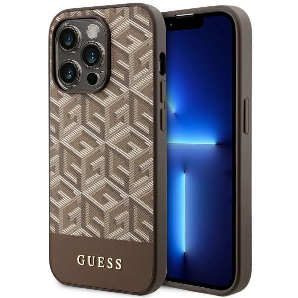 Guess GUHMP14XHGCFSEW iPhone 14 Pro Max 6,7" brunt/brunt hårt fodral GCube Stripes MagSafe