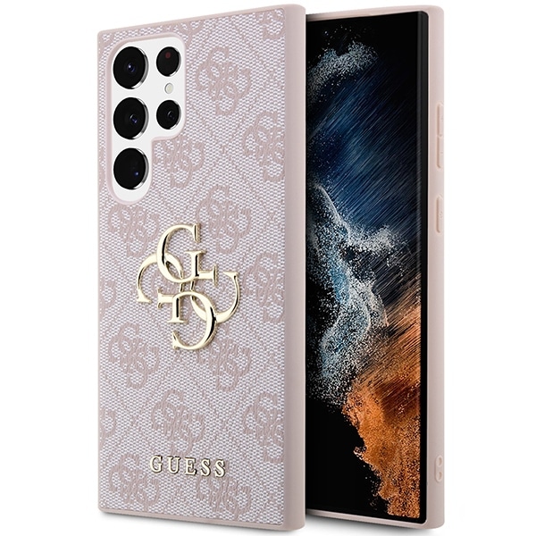 Guess GUHCS23L4GMGPI S23 Ultra S918 rosa/rosa hårda fodral 4G Big Metal Logo