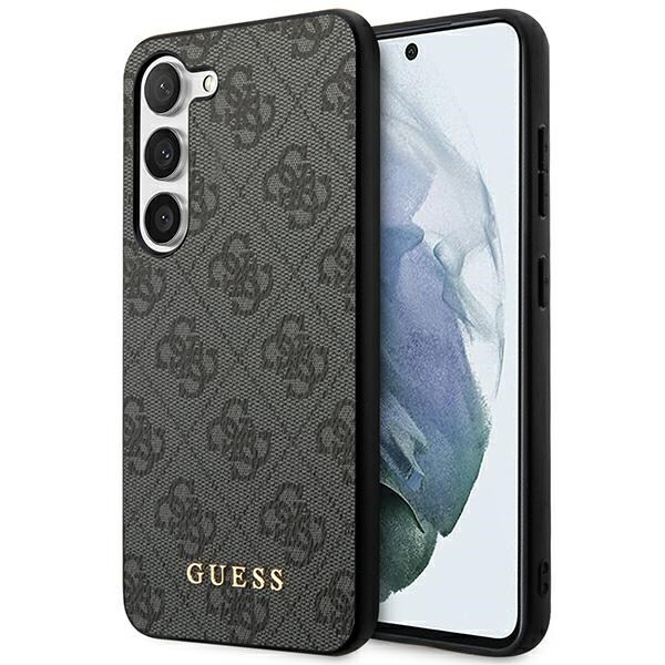 Guess GUHCS23SG4GFGR S23 S911 grå/grå hardcase 4G Metall Guld Logo