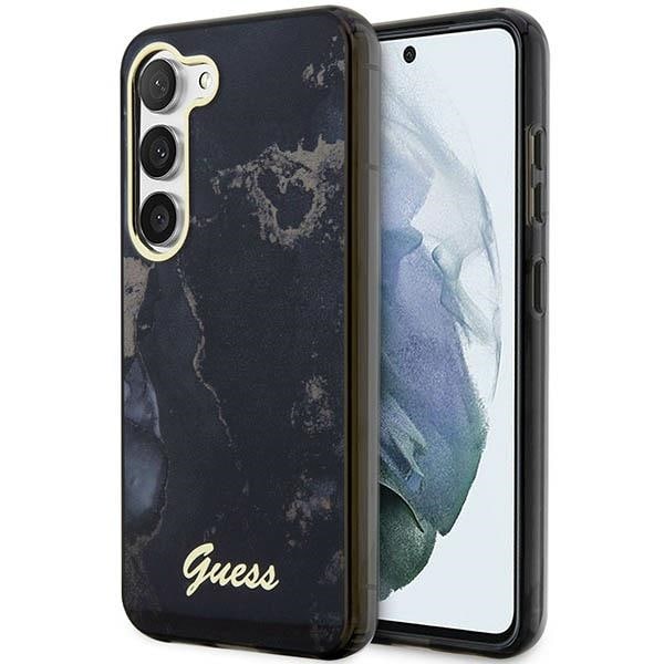 Guess GUHCS23SHTMRSK S23 S911 svart/svart hardcase Golden Marble Collection