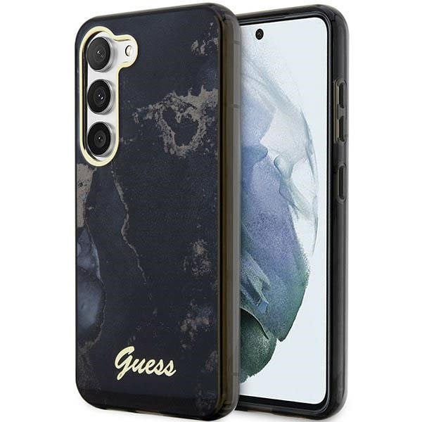 Guess GUHCS23MHTMRSK S23+ S916 svart/svart hardcase Golden Marble Collection
