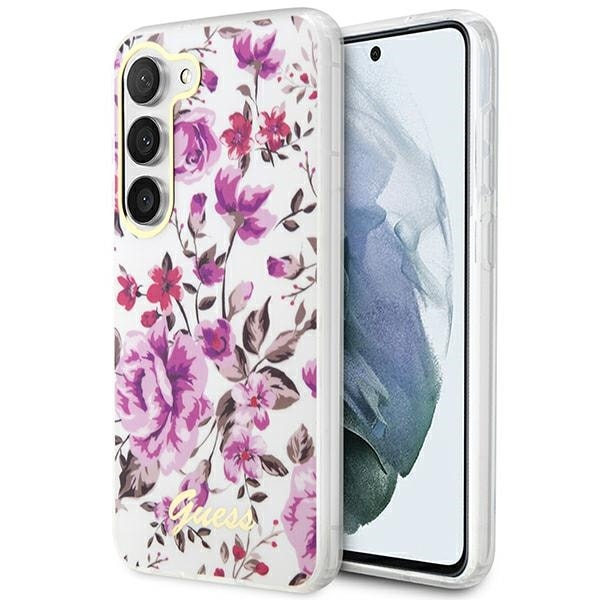 Guess GUHCS23SHCFWST S23 S911 vit/vit hardcase Flower Collection