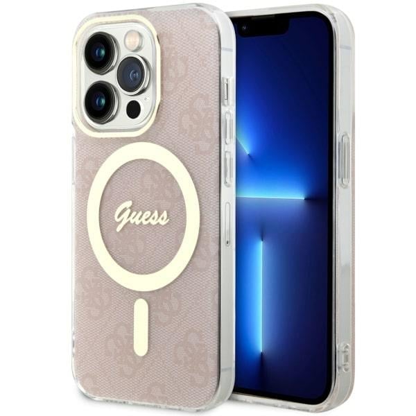 Guess GUHMP14LH4STP iPhone 14 Pro 6,1" rosa/rosa hårda fodral 4G MagSafe