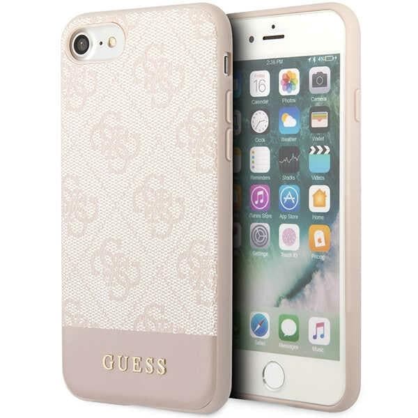 Guess GUHCI8G4GLPI iPhone 7/8/SE 2020/ 2022 rosa/rosa hårda fodral 4G Stripe Collection