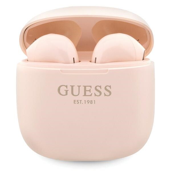Guess Classic EST Logo TWS Bluetooth-hörlurar + dockningsstation - rosa