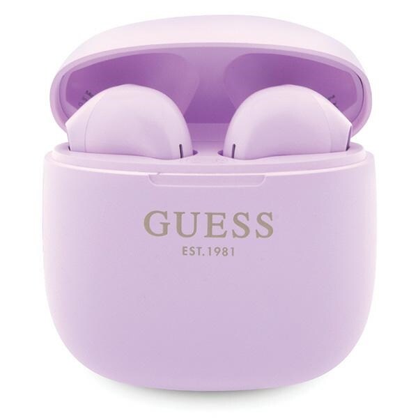 Guess GUTWST26PSU TWS Bluetooth-hörlurar + dockningsstation - lila Classic EST Logo