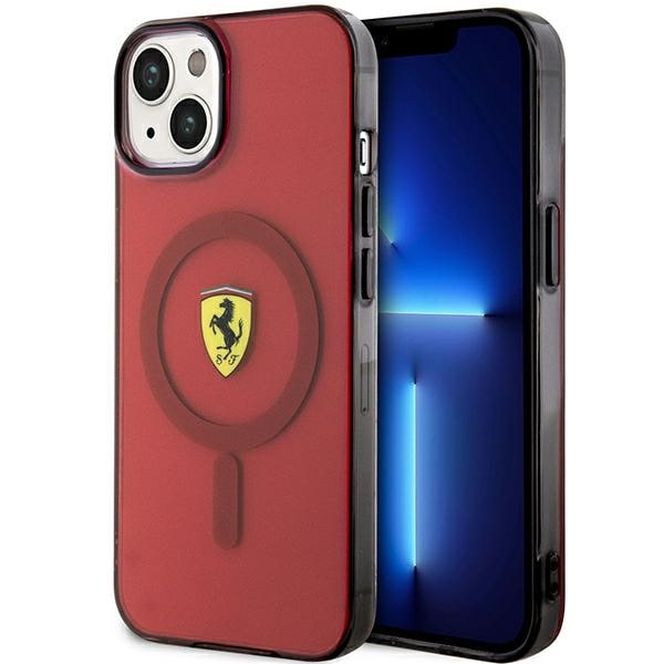 Ferrari FEHMP14SURKR iPhone 14 6,1" röd/röd hård väska Genomskinlig Magsafe