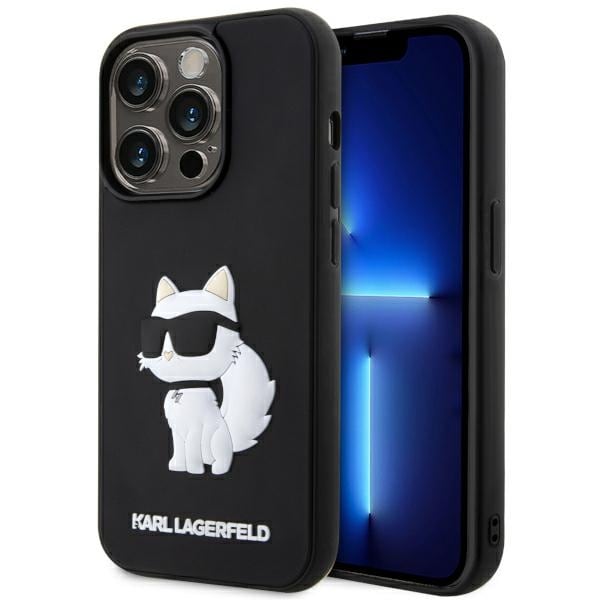 Karl Lagerfeld KLHCP14X3DRKHNK iPhone 14 Pro Max 6,7" svart/svart hårdskal Gummi Choupette 3D