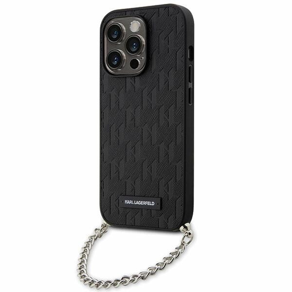 Karl Lagerfeld KLHCP14LSACKLHPK iPhone 14 Pro 6,1" svart/svart hård väska Saffiano Monogram Chain