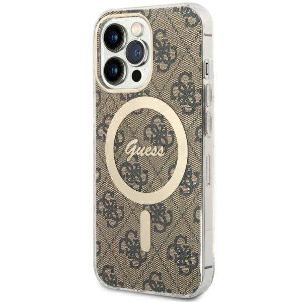 Guess GUHMP13LH4STW iPhone 13 Pro / 13 6,1" brun/brun hård väska 4G MagSafe