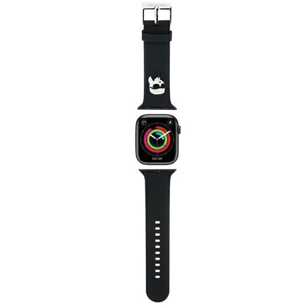 Karl Lagerfeld 3D Rubber Karl Head armband till Apple Klocka 38/40/41mm - svart