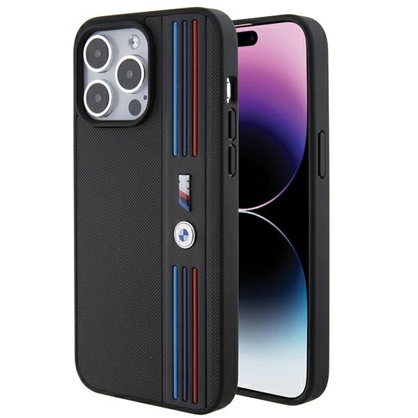 BMW Tricolor M Collection iPhone 15 Pro-fodral - svart