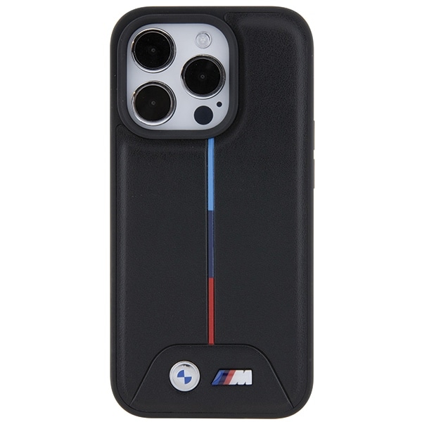BMW Quiltet tricolor iPhone 15 Pro-taske - sort