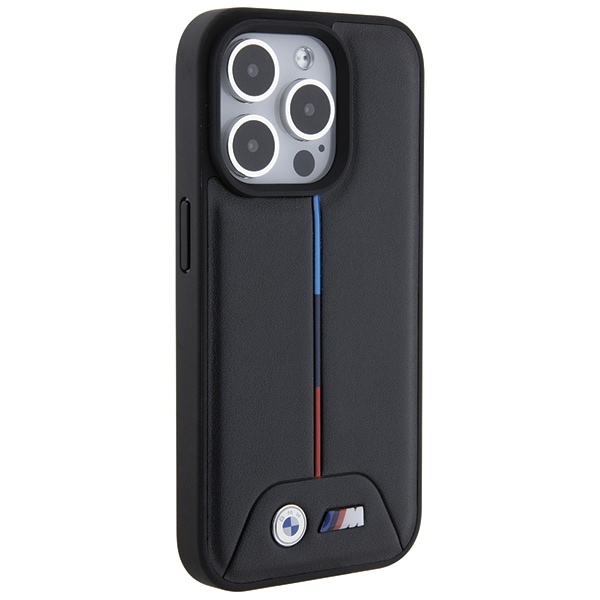 BMW Quiltet tricolor iPhone 15 Pro-taske - sort