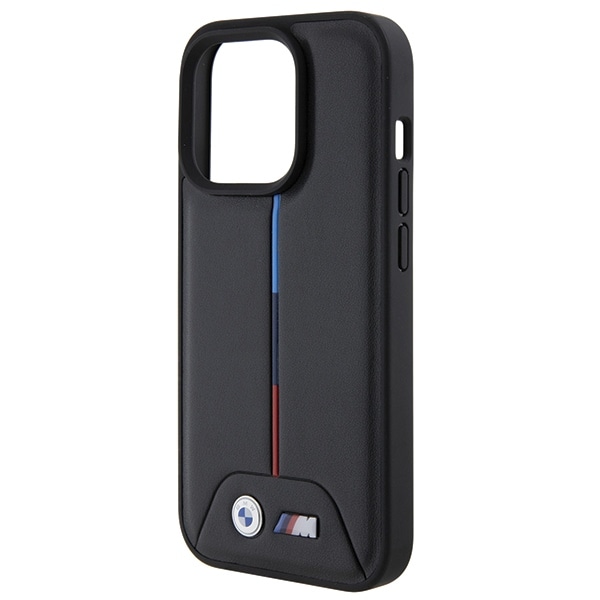 BMW Quiltet tricolor iPhone 15 Pro-taske - sort