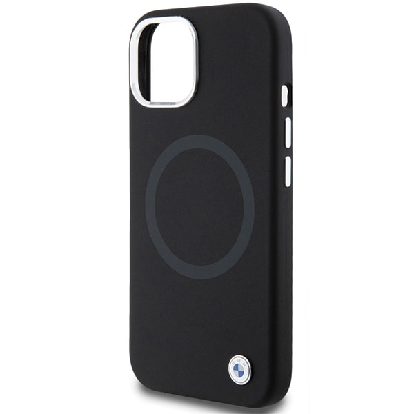 BMW Signature Liquid Silicone MagSafe-etui til iPhone 15 - sort