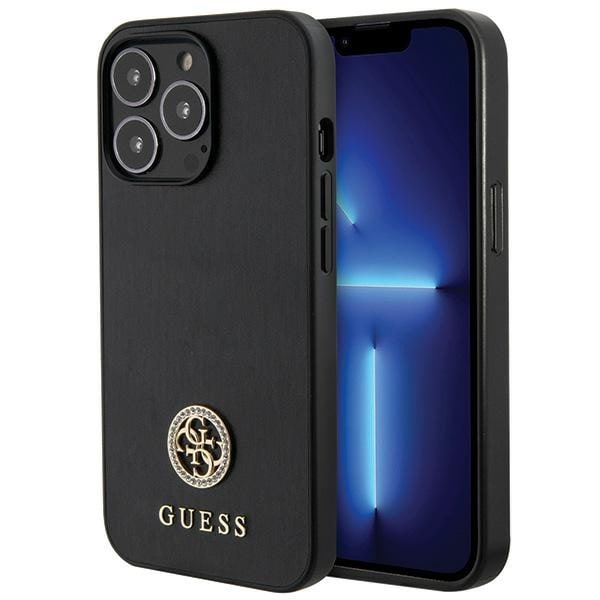 Guess GUHCP13XPS4DGPK iPhone 13 Pro Max 6,7" svart/svart hård väska Strass Metal Logo