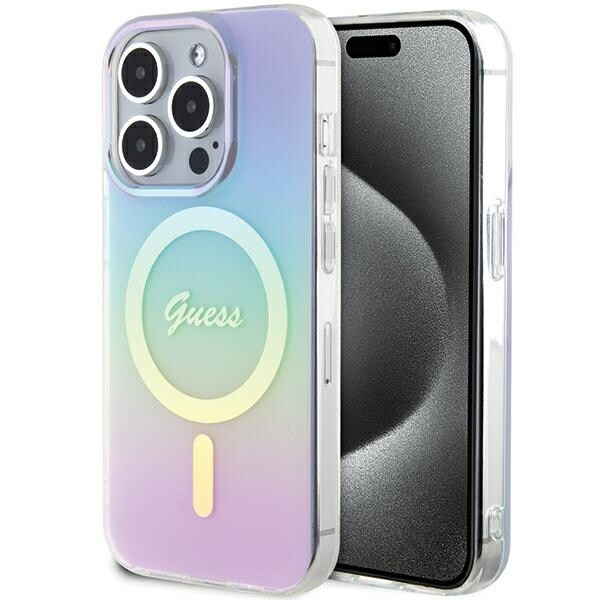 Guess GUHMP15XHITSU iPhone 15 Pro Max 6,7" lila/lila hårdplastfodral IML Iridescent MagSafe