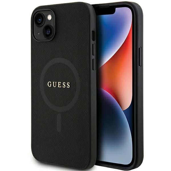 Guess GUHMP15MPSAHMCK iPhone 15 Plus 6,7" svart/svart hård väska Saffiano MagSafe