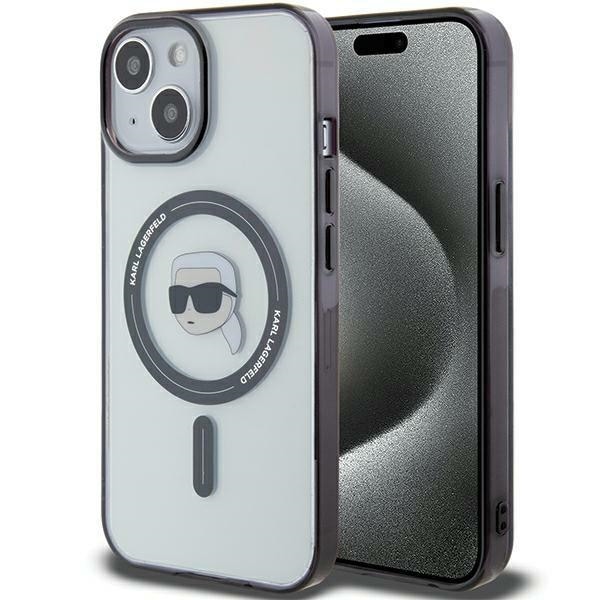 Karl Lagerfeld KLHMP15MHKHNOTK iPhone 15 Plus 6.7" transparent hard case IML Karl's Head MagSafe