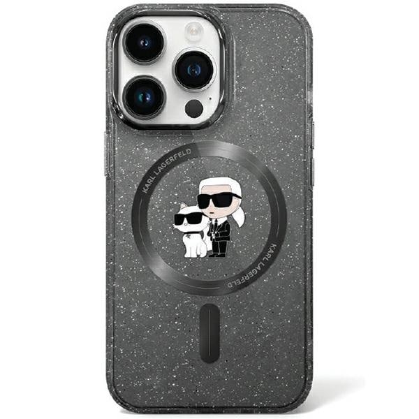 Karl Lagerfeld KLHMN61HGKCNOK iPhone 11/Xr 6.1" svart hårt fodral Karl & Choupette Glitter MagSafe