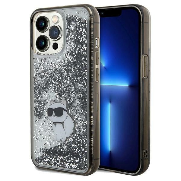 Karl Lagerfeld Liquid Glitter Choupette-fodral för iPhone 13 Pro Max - transparent