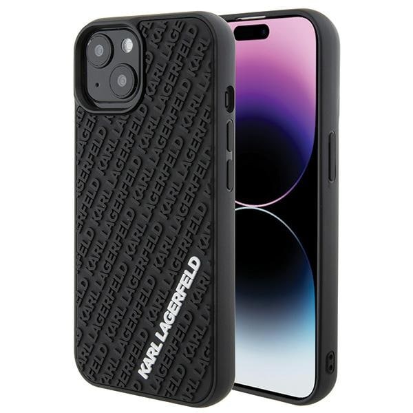 Karl Lagerfeld 3D Rubber Multi Logo fodral för iPhone 15 - svart