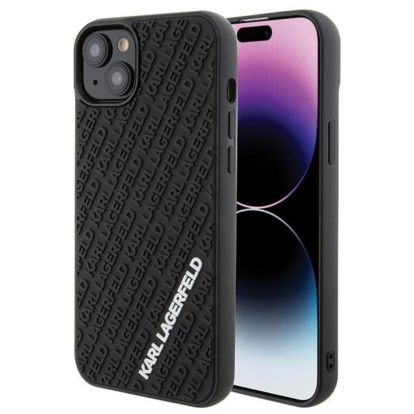 Karl Lagerfeld 3D Rubber Multi Logo fodral för iPhone 15 Plus - svart