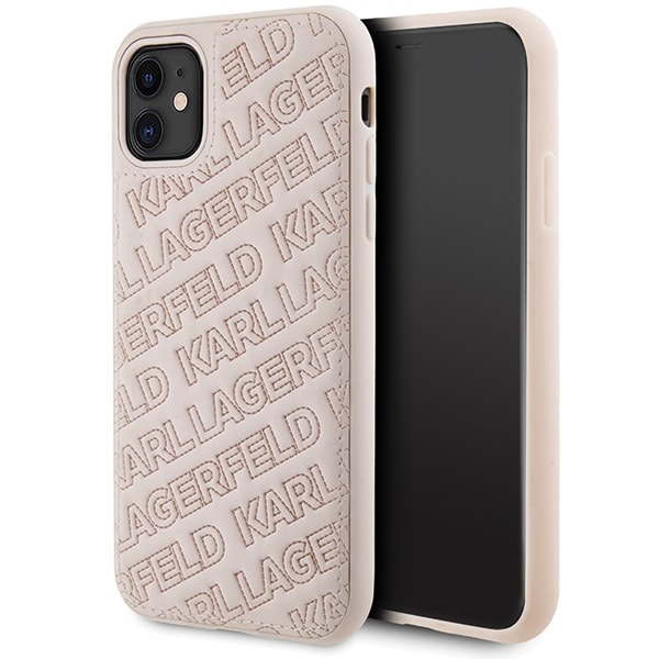 Karl Lagerfeld Quiltat K-mönsterfodral för iPhone 11 / Xr - rosa
