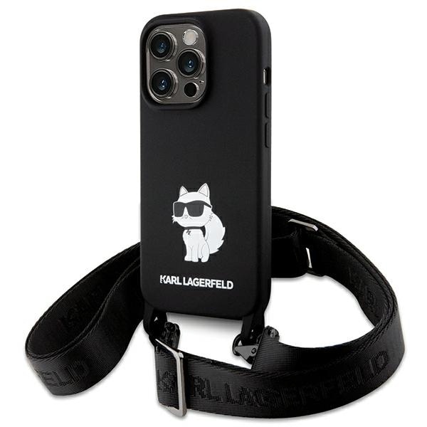 Karl Lagerfeld KLHCP15XSCBSCNK iPhone 15 Pro Max 6.7" Hardcase Black Crossbody Silikon Choupette