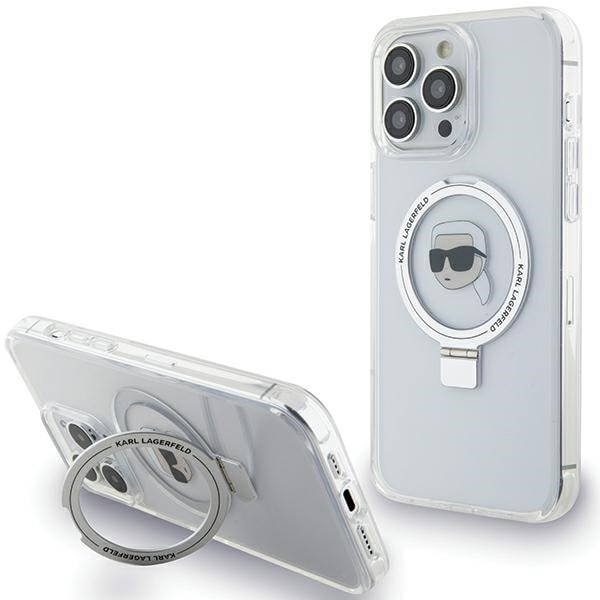 Karl Lagerfeld KLHMP15LHMRSKHH iPhone 15 Pro 6,1" vit hårdplastväska Ringstativ Karl Head MagSafe