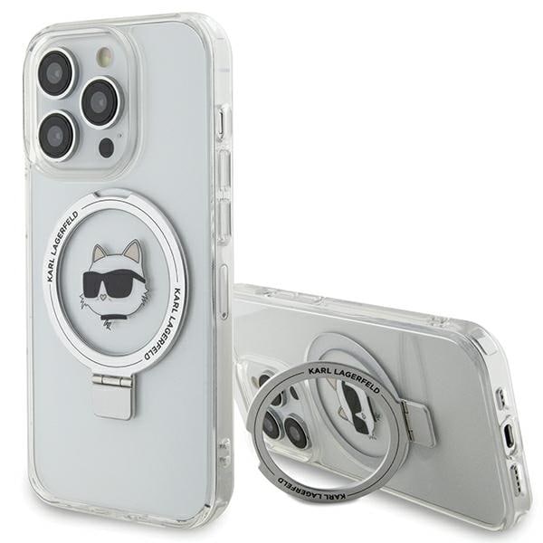 Karl Lagerfeld KLHMP15LHMRSCHH iPhone 15 Pro 6,1" vit hårddisk Ringställ Choupette MagSafe