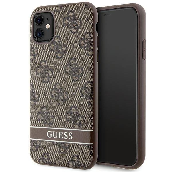 Guess GUHCN61P4SNW iPhone 11 / Xr brun/brun hård väska 4G Stripe