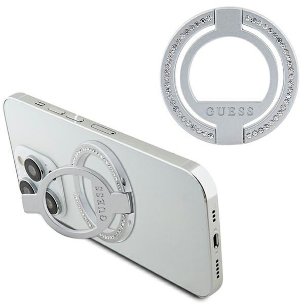 Guess MagSafe Ring Rhinestone-hållare - silver