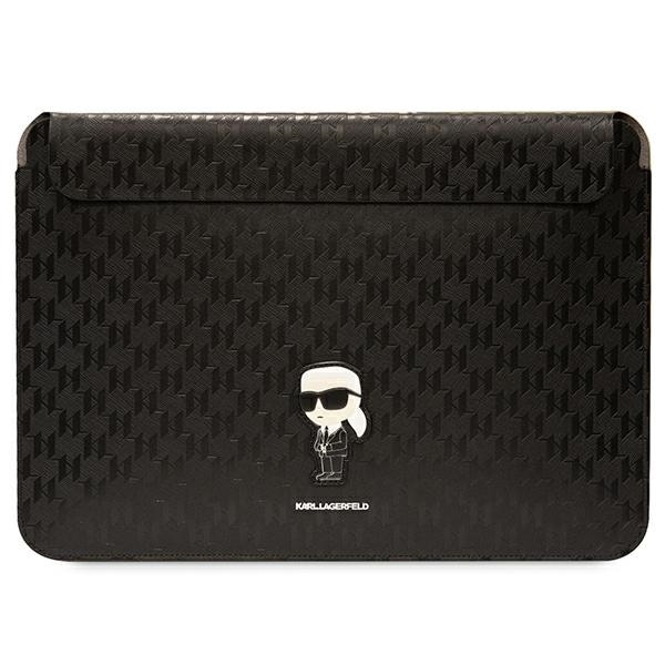 Karl Lagerfeld Saffiano Monogram Ikonik-fodral för en 14" bärbar dator - svart
